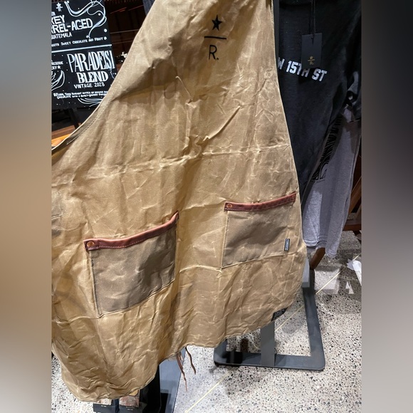 Starbucks Waxed canvas apron FREE SHIPPING Starbucks Barista Apron Leather apron - Picture 4 of 8